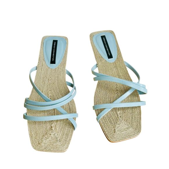 French Connection North West Rope Sandals Light Blue Size 9.5 - Picture 4 of 6